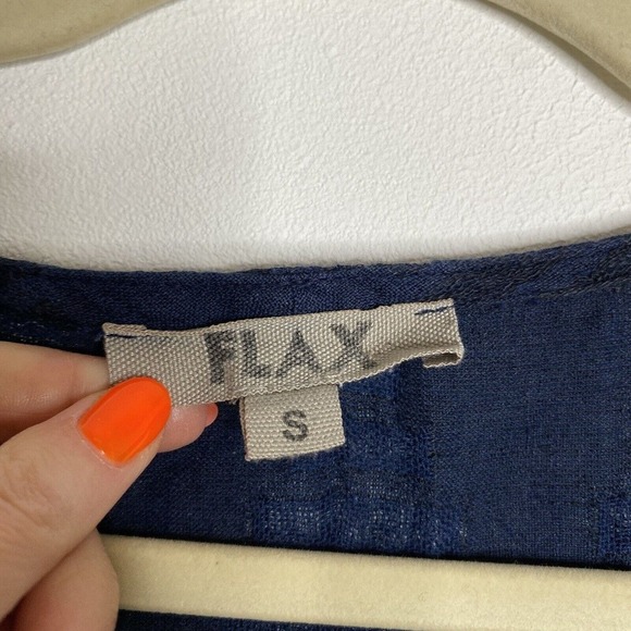 Flax Button V Neck‎ Tunic Top Size Small - Picture 2 of 5